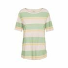 Bleed Clothing Women Block Stripe Hemp Offwhite | Mint green | Butter T-Shirt 