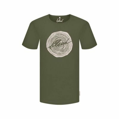 Bleed Clothing Men Wood Logo Olive T-Shirt 
