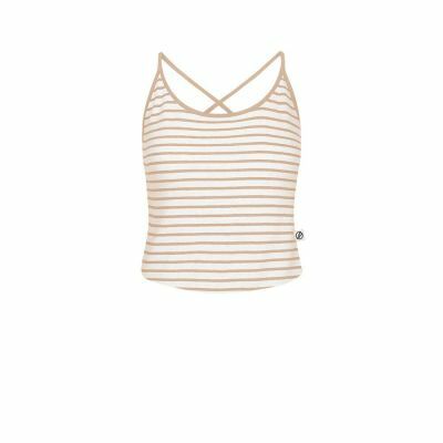 Bleed Clothing Ladies Cropped Striped Linen Sand Top 