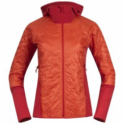 Bergans Women Cecilie Light Insulated Hybrid Energy Red/Red Leaf Jacket