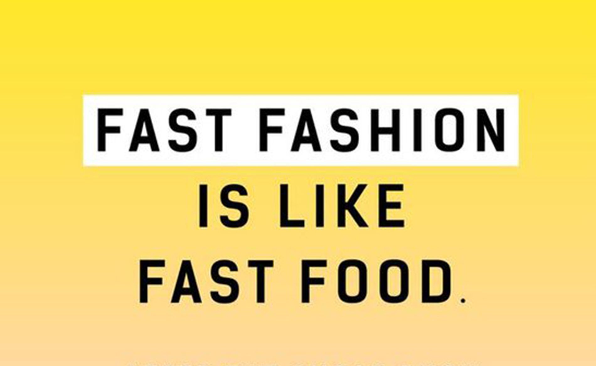 Fast Fashion Fast Food